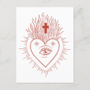 Heart flame postcard