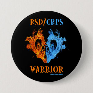 Heart/Flames...RSD/CRPS 3 Inch Round Button