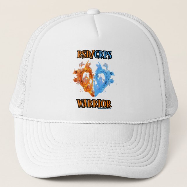 Heart/Flames...RSD/CRPS Trucker Hat (Front)