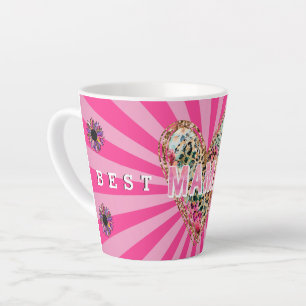 Heart Floral Mom Customize Latte Mug