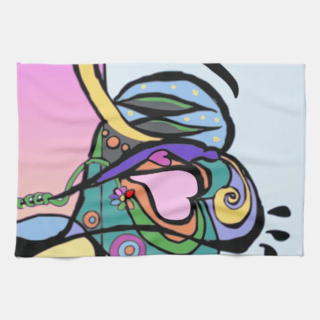 Heart flow Modern art Kitchen Towel (Horizontal)