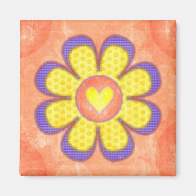 Heart Flower Magnet (Front)