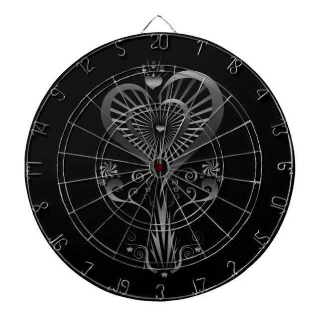 Heart Flower - Silver Dartboard (Front)
