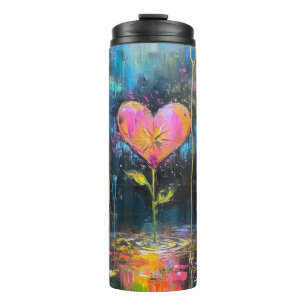 Heart Flower Thermal Tumbler