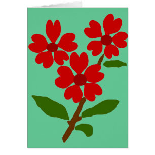 Heart flowers blank card
