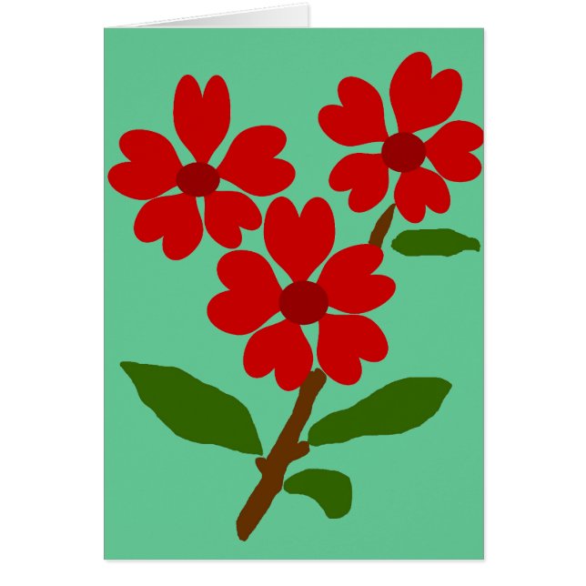 Heart flowers blank card (Front)