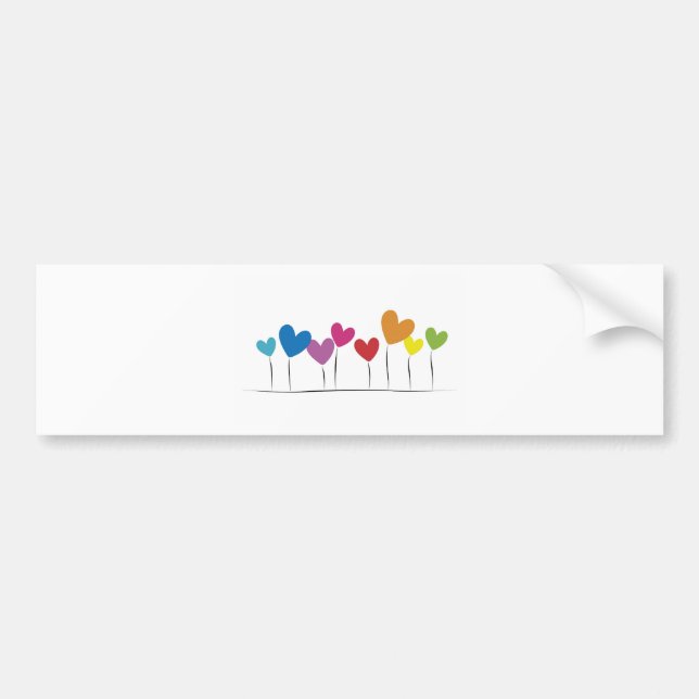 heart flowers bumper sticker (Front)