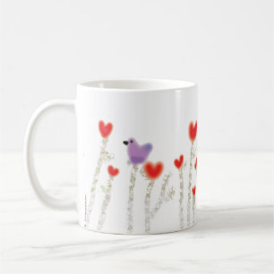 "Heart Flowers Growing" Coffee Mug