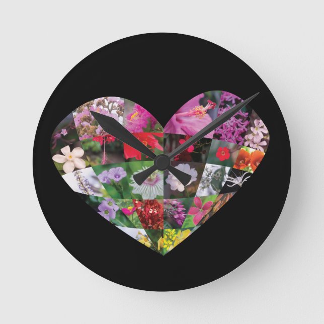 Heart_Flowers Round Clock (Front)