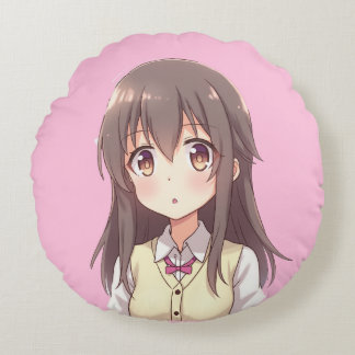 Heart-fluttering anime cute girl character cushion