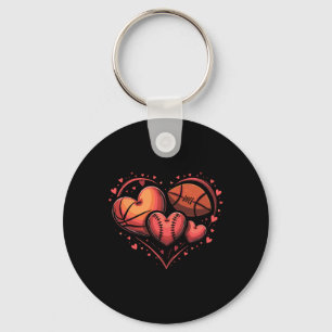 Heart Footll Sketll Sell Valentine’s Day Fun Keychain