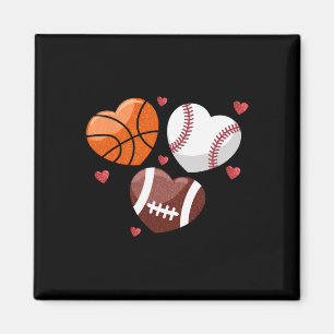 Heart Footll Sketll Sell Valentines Day Boys Mens Magnet