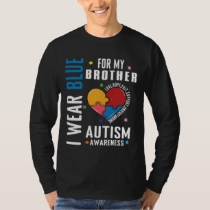 Heart For Brother Blue Special Autism Awareness T-Shirt