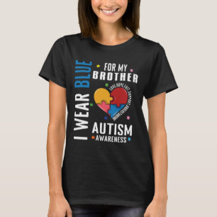 Heart For Brother Blue Special Autism Awareness T-Shirt