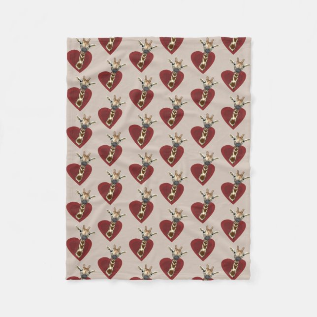 Heart For Giraffes Fleece Blanket (Front)