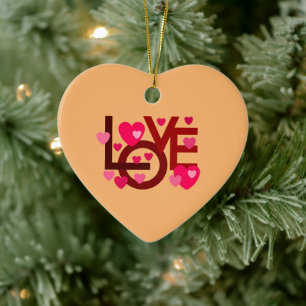 heart for lover ceramic ornament