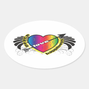 Heart for Peace Oval Sticker