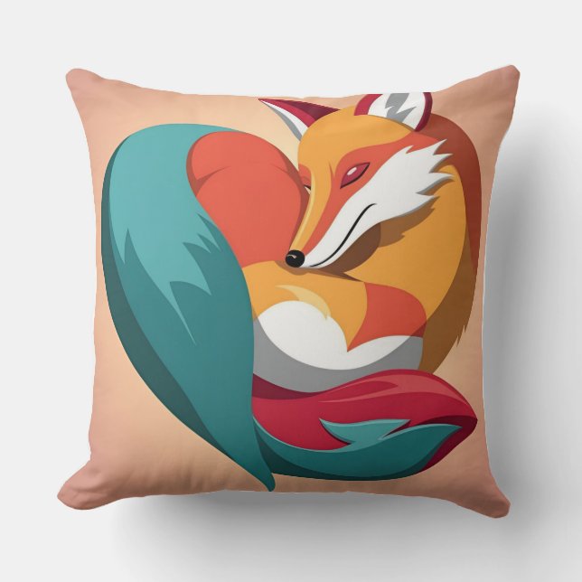 Heart Fox for Mother's Day Throw Pillow (Front)