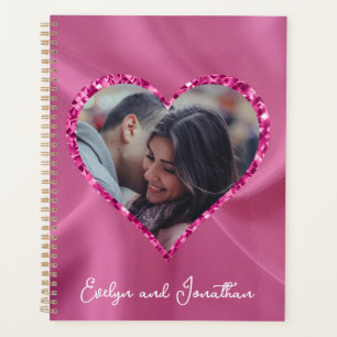 Heart Frame Custom Photo Blush Pink with Diamonds Planner