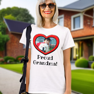 Heart Frame Grandma Photo Mothers Day Personalized T-Shirt