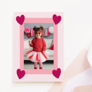 Heart Frame Kid Photo Valentine Card, Child School Card
