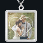 Heart Frame Monogrammed Photo Silver Plated Necklace<br><div class="desc">Elegant and simple personalized photo design perfect for mother's day,  as a wedding or anniversary gift,  graduation gift,  etc.</div>