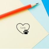 Custom Rubber Stamp - Heart Bear Dog Paw Business Name Stamp, 42mm With Free Ink, RFS-A553 - View #5