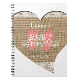Heart Frame Vintage Lace Baby Shower Guest Book