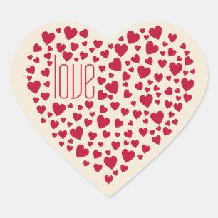 Heart Full of Hearts Love Red ID733 Heart Sticker