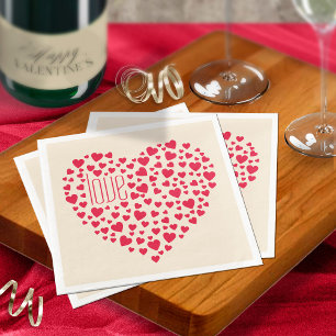 Heart Full of Hearts Love Red ID733 Napkin