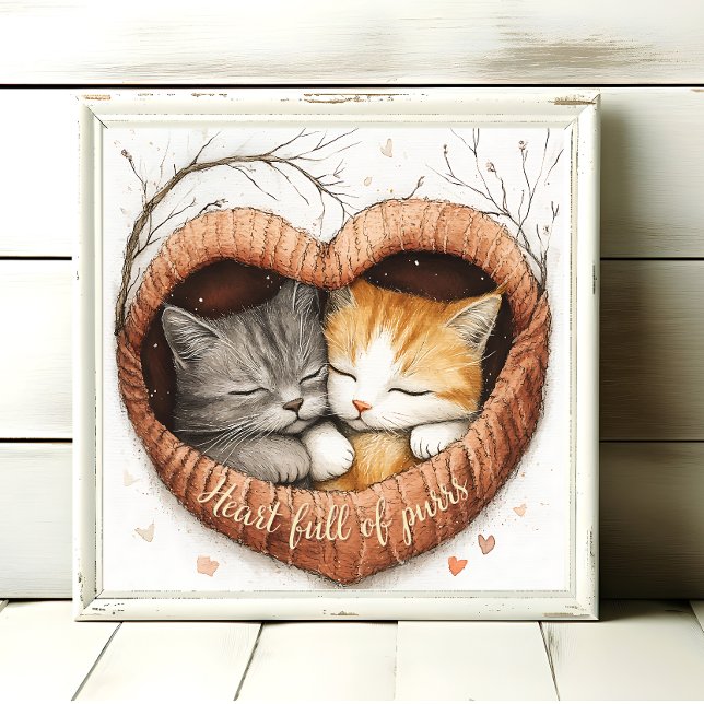 Heart Full of Purrs Kitty Cuddles Poster Wall Art  (Creator Uploaded)