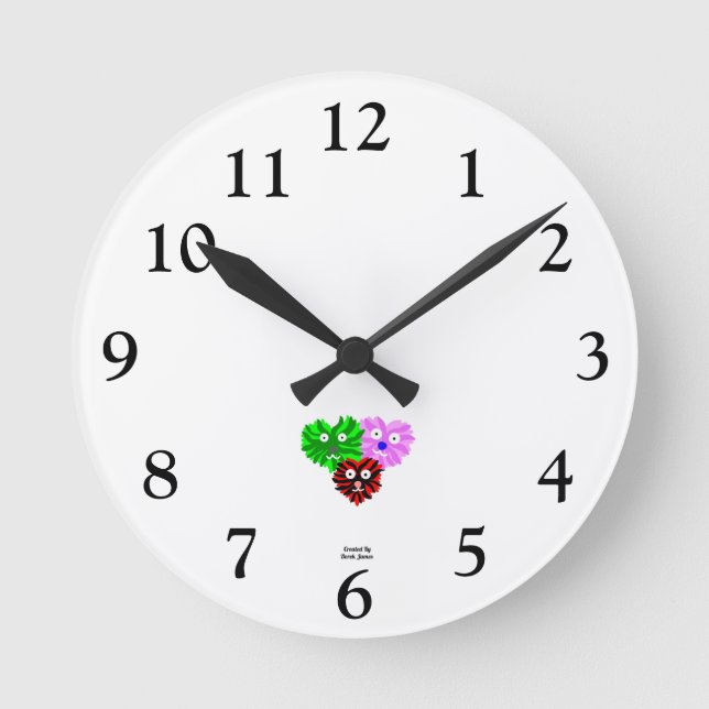 Heart Fuzzies Acrylic Wall Clock (Front)