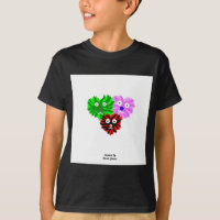 Heart Fuzzies Boys Black Basic T Shirt