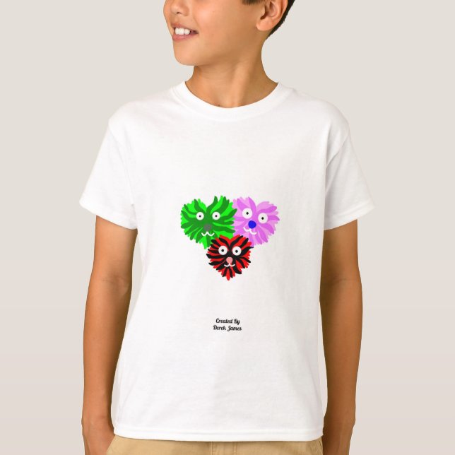 Heart Fuzzies Boys White Basic T Shirt (Front)