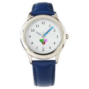 Heart Fuzzies Kid's Blue Leather Strap Watch