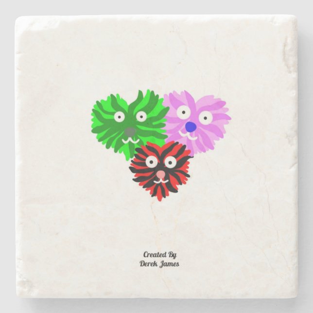 Heart Fuzzies Marble Stone Coaster (Front)