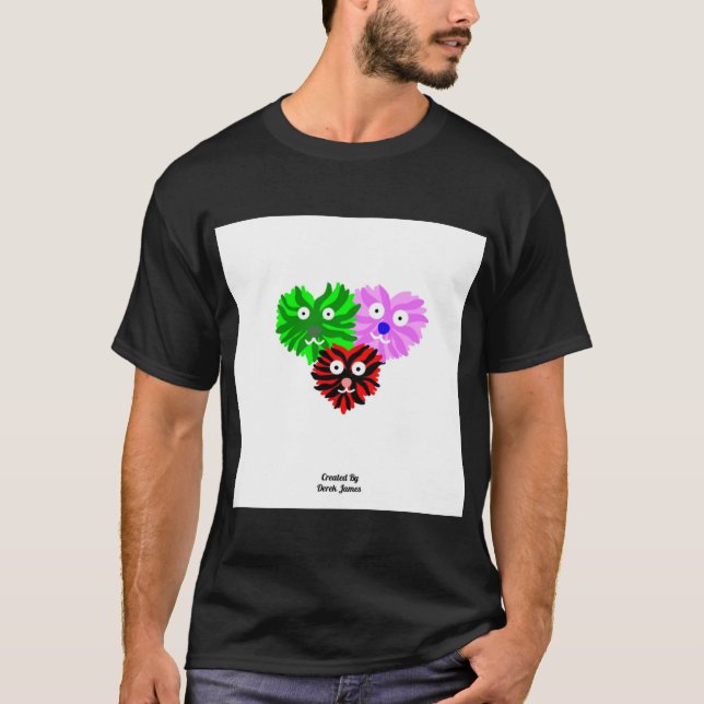 Heart Fuzzies Men's Black Basic T Shirt (Front)