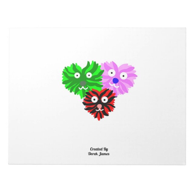 Heart Fuzzies Notepad (27.9 cm x 21.6 cm) (Front)