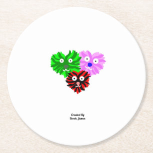 Heart Fuzzies Round Paper Coaster