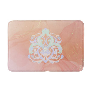 Heart Garden – Blue & Green Floral Design Bath Mat