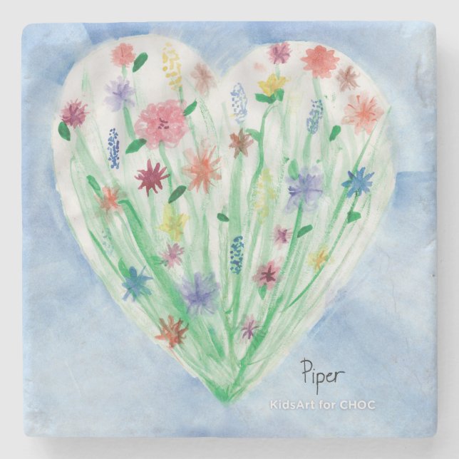 Heart Garden - KidsArt for CHOC Stone Coaster (Front)