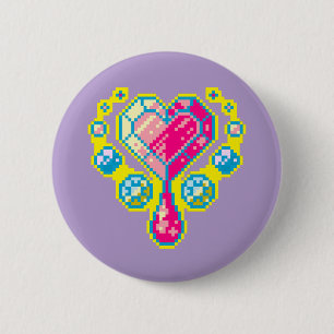 Heart Gem Pixel Art Button