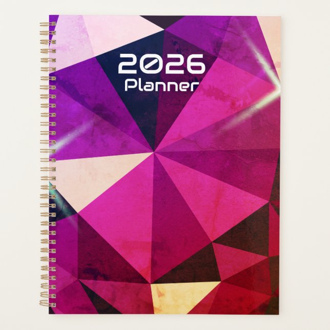 Heart Gemstone 2026 Purple Planner (Front)