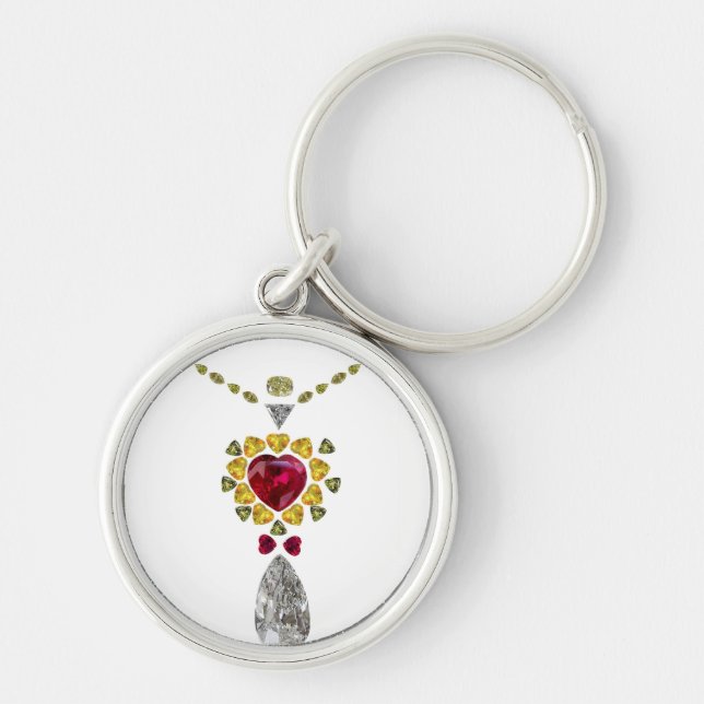 Heart Gemstone Art Keychain (Front)