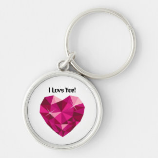 Heart Gemstone I Love You Keychain