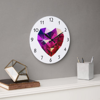 Heart Gemstone Wall Clock