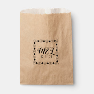 Heart Geometric Wedding Logo Seed Packets Wedding Favour Bag