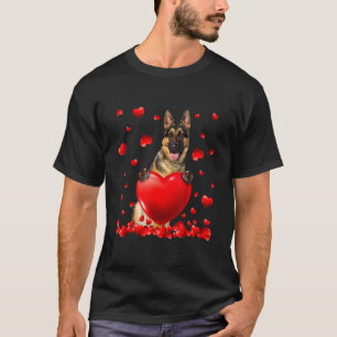Heart German Shepherd Dog Christmas Valentines Day T-Shirt