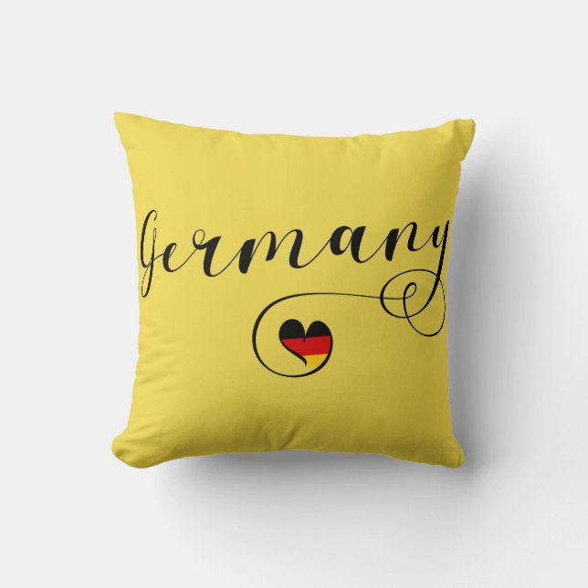Heart Germany Pillow, German Throw Pillow (Front)
