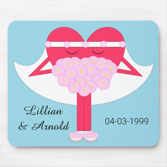 Heart Getting Married Anniversary Mouse Pad (Front)